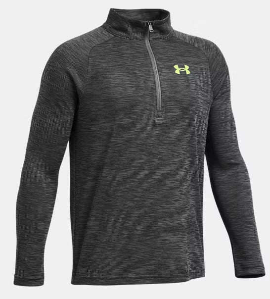 UA Tech Textured 1/2 Zip Top Y Castlerock