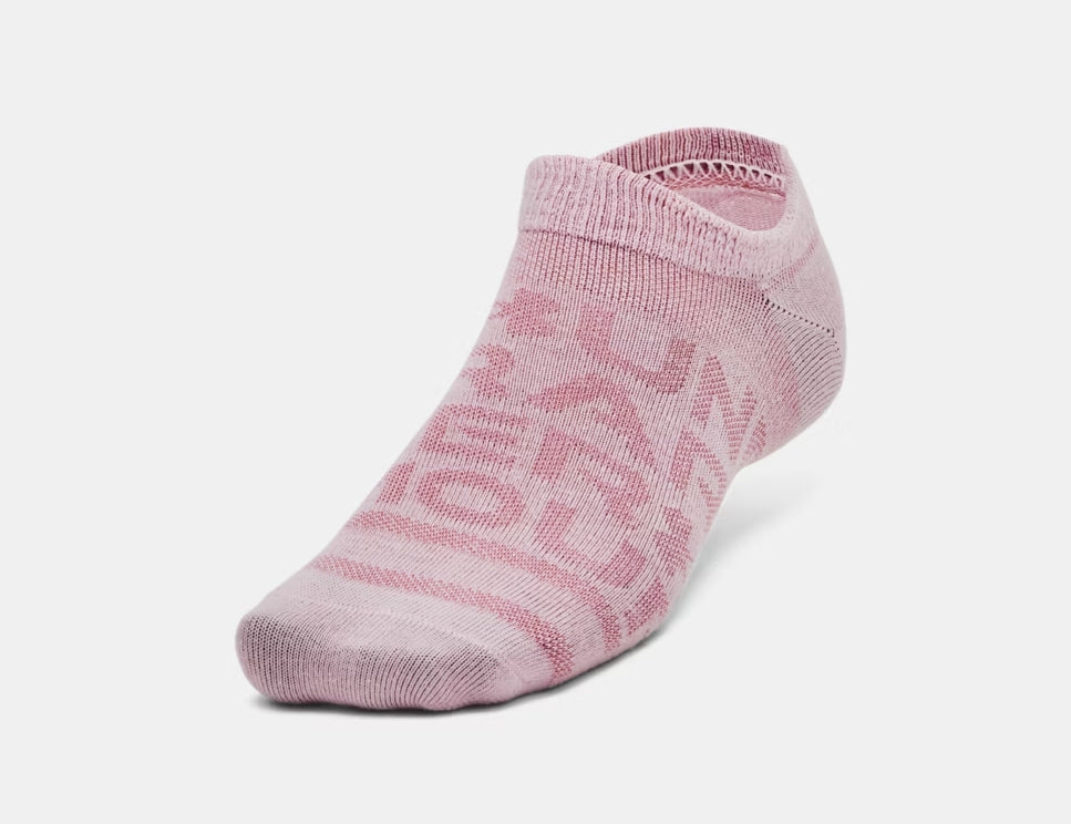 UA Essential 6-Pack No-Show Socks Unisex Pink Elixir