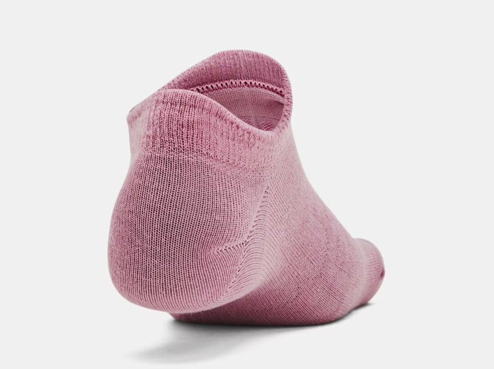 UA Essential 6-Pack No-Show Socks Unisex Pink Elixir