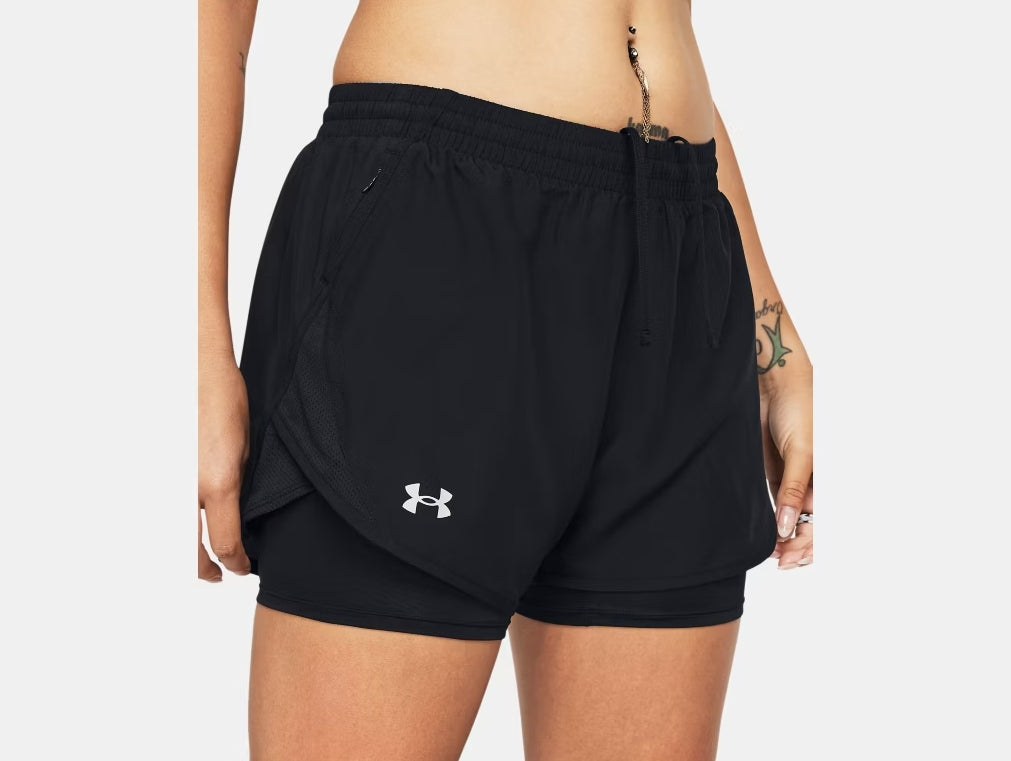 UA Fly By 2-in-1 Shorts W Black