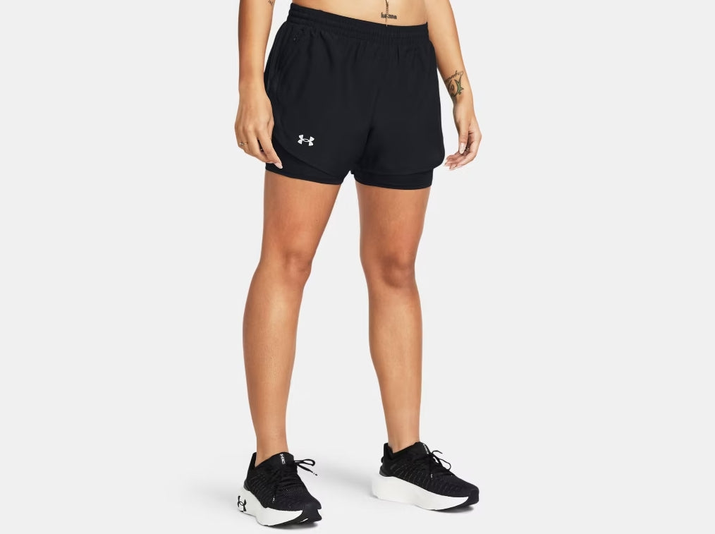 UA Fly By 2-in-1 Shorts W Black