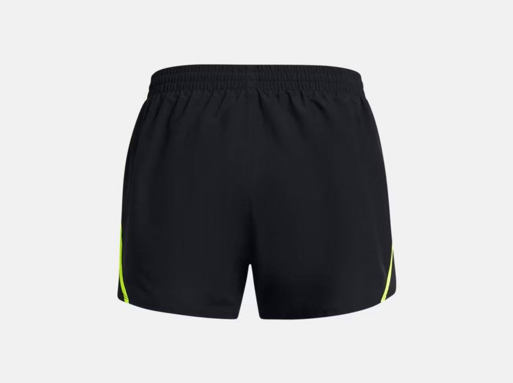 UA Fly-By 3" Shorts W Black/High Vis Yellow