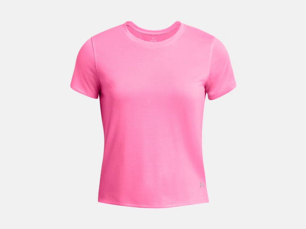 UA Launch Short Sleeve W Fluo Pink