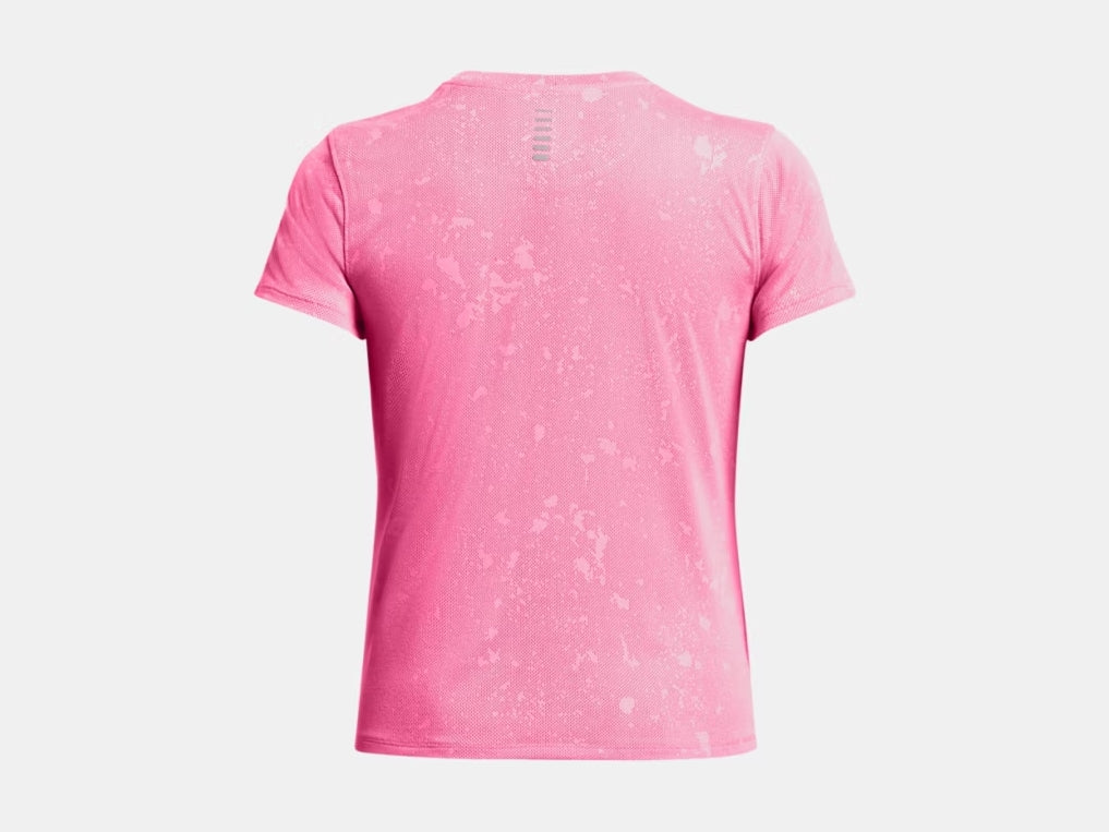 UA Launch Splatter Short Sleeve W Fluo Pink