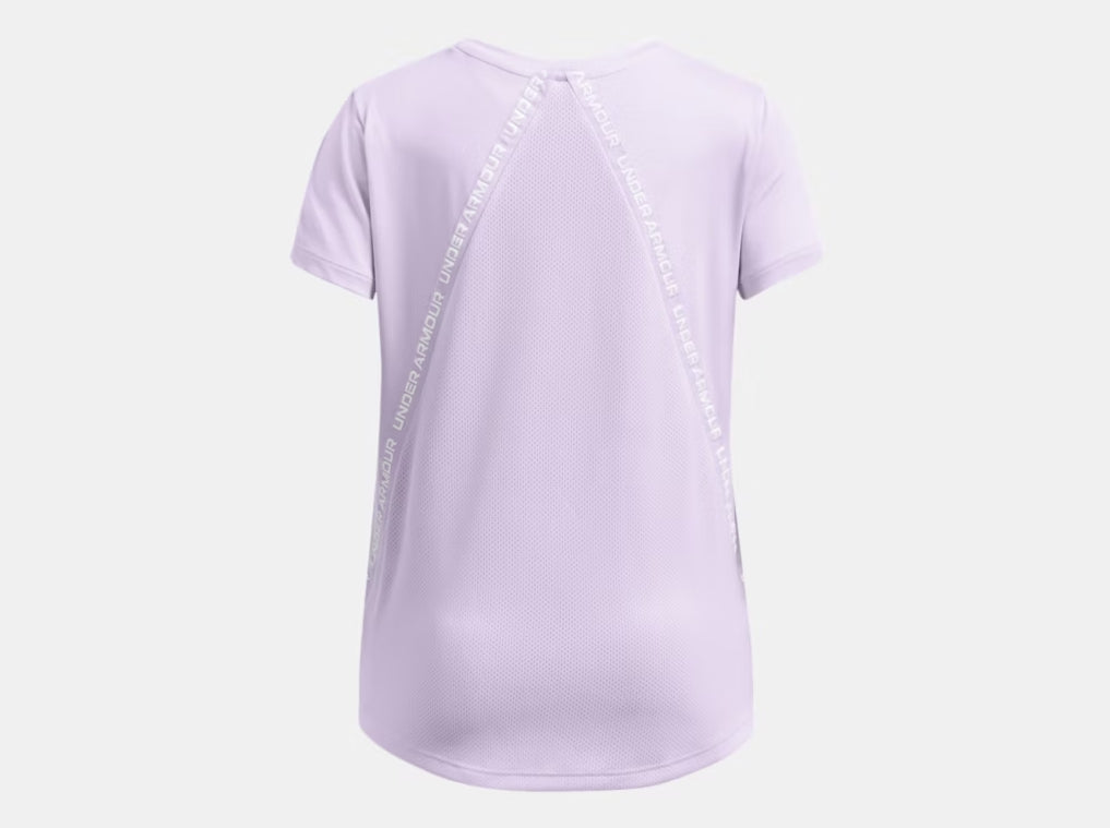 UA Knockout T-Shirt Girls' Salt Purple/White