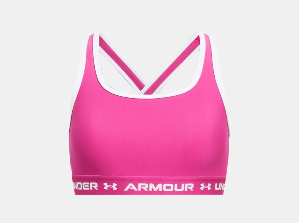 UA Crossback Sports Bra Girls' Rebel Pink