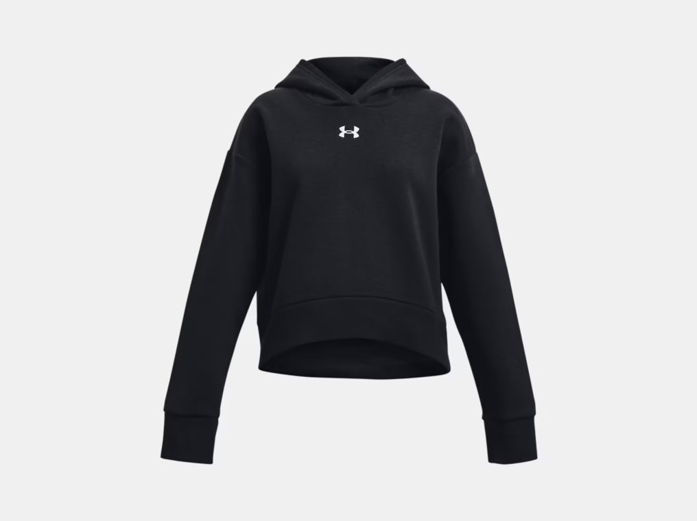 UA Rival Fleece Crop Hoodie Girls' Black