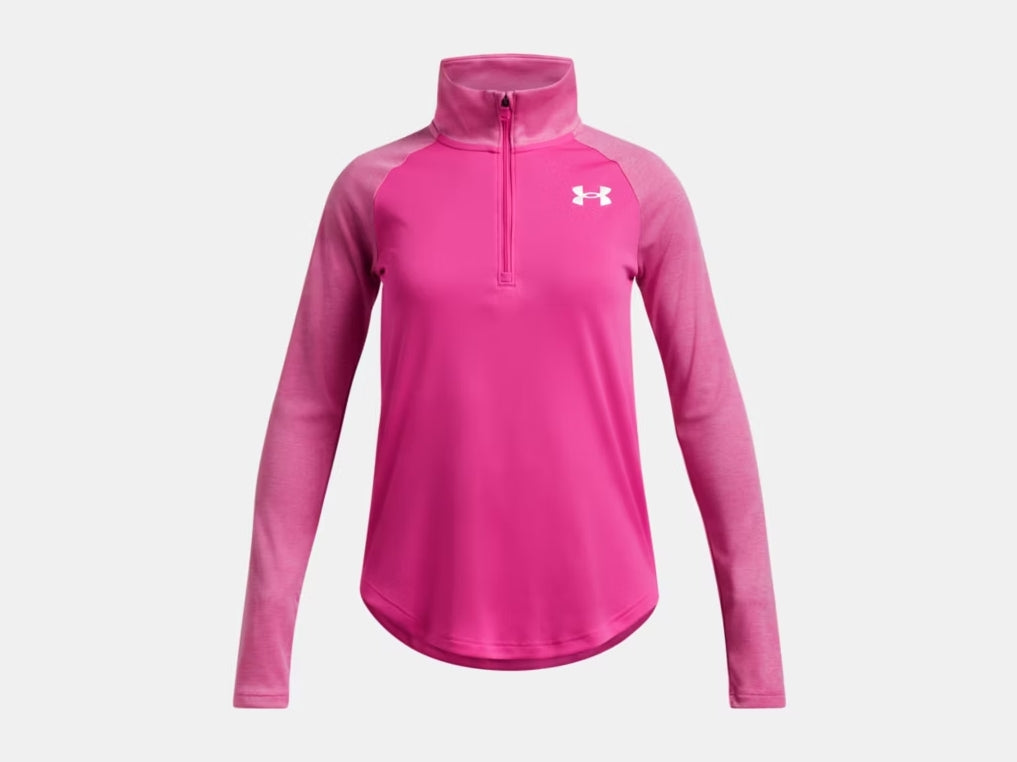 UA Tech™ Graphic ½ Zip Girls' Rebel Pink