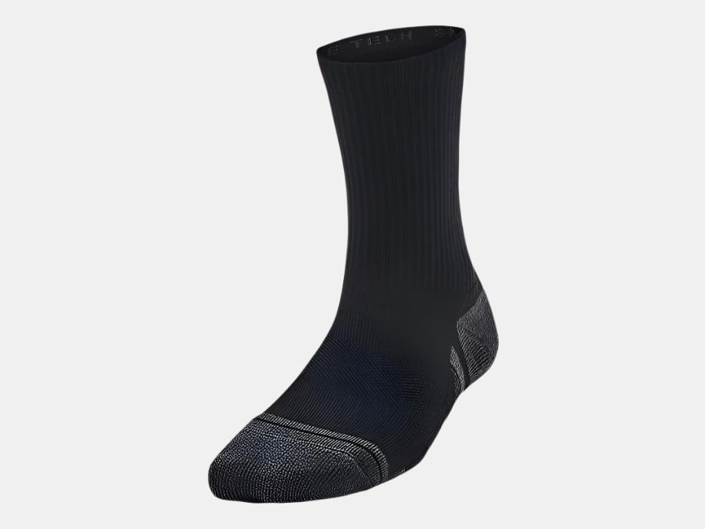 UA Performance Tech 3Pack Crew Socks Y Black