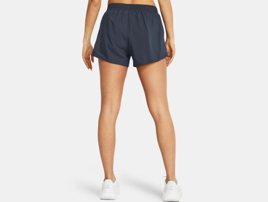 UA Fly-By 3" Shorts W Grey