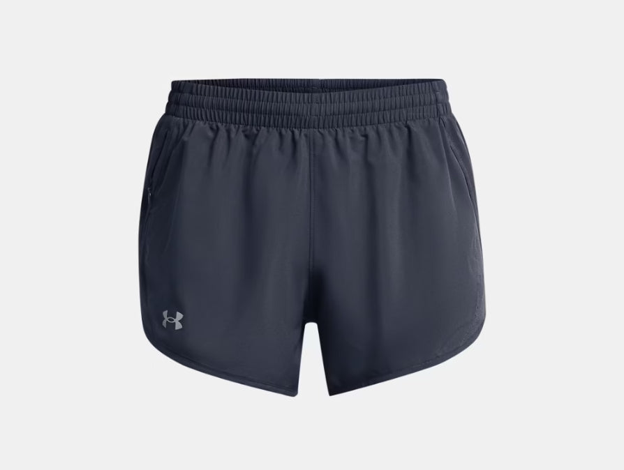 UA Fly-By 3" Shorts W Grey