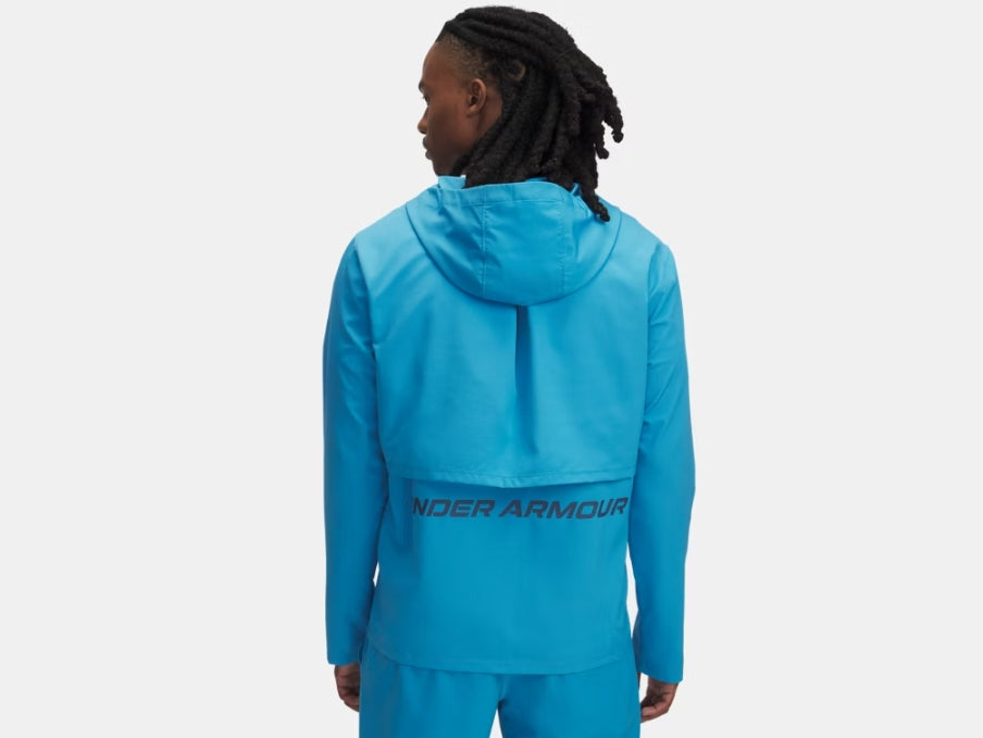 UA Launch Hooded Jacket M Ether Blue