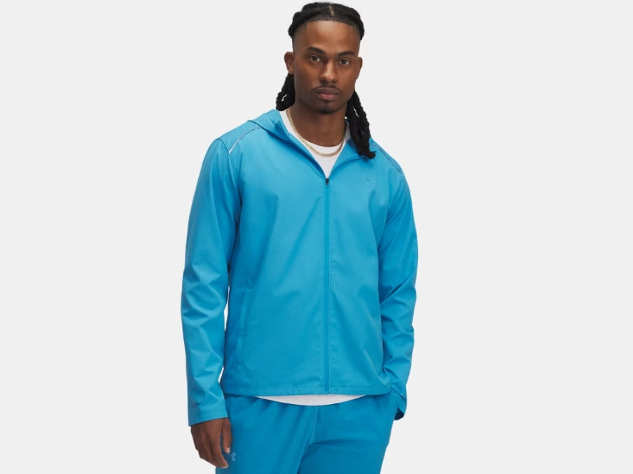 UA Launch Hooded Jacket M Ether Blue