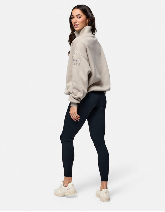 Gym + Coffee Snap Collar Sierra Sweatshirt U Rich Taupe