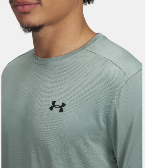 UA Tech Vent Jacquard SS T-Shirt M Silica Green