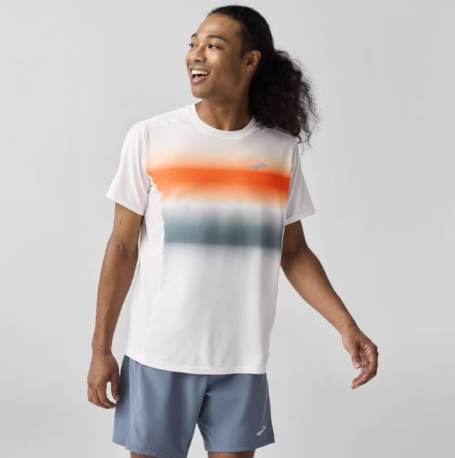 Brooks Atmosphere 3.0 Short Sleeve T-Shirt M Smoke/Shadow Stripe