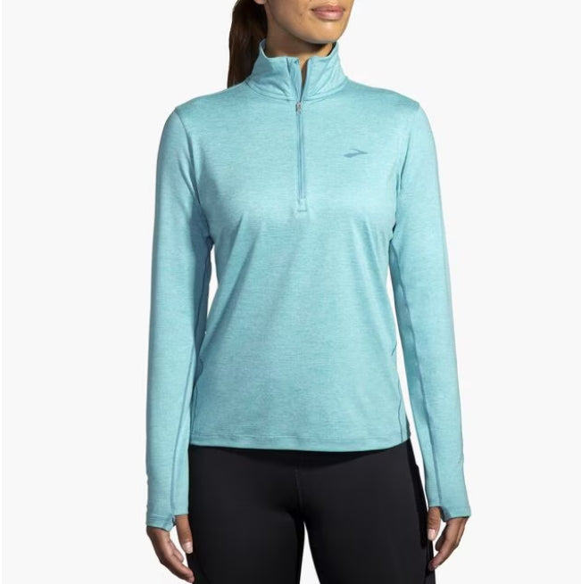 Brooks Dash 1/2 Zip W Hthr Aqua