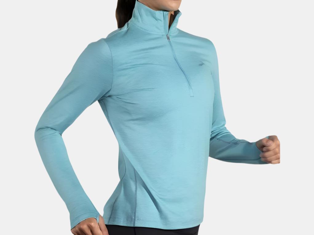 Brooks Dash 1/2 Zip W Hthr Aqua