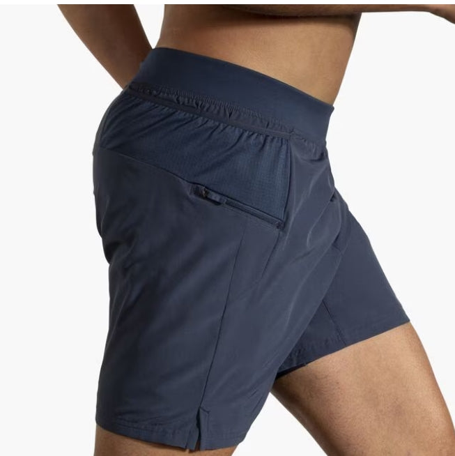 Brooks Sherpa 7" 2-in-1 Short M Blue Slate