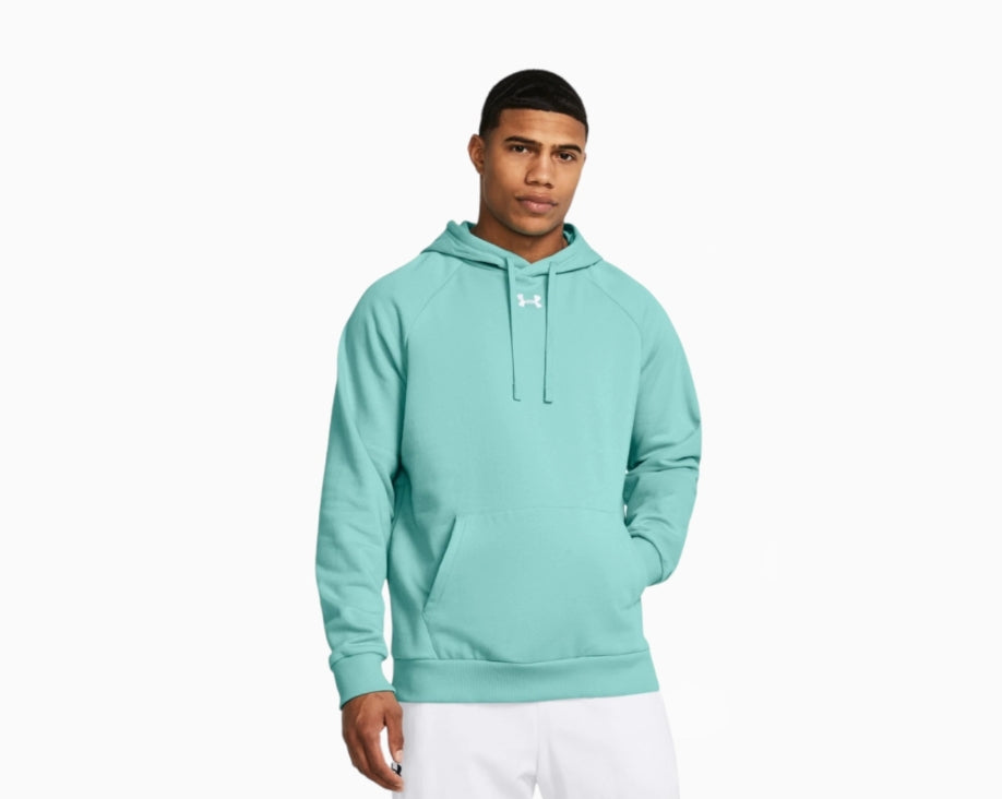 UA Rival Fleece Hoodie M Radial Turquoise