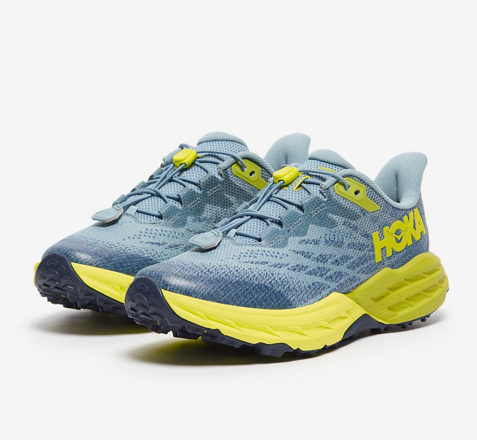 Hoka Speedgoat 5 Kids Stone Blue/Dark Citron