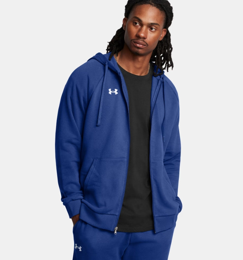 UA Rival Fleece FZ Hoodie M Tech Blue