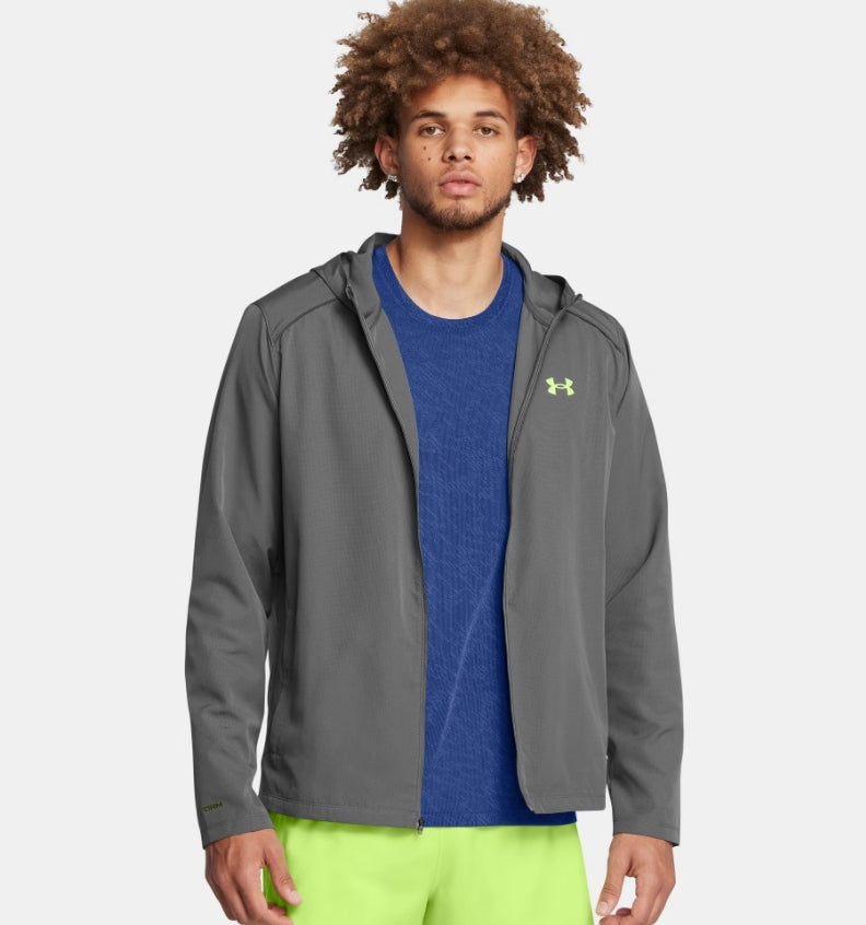 UA Launch Hooded Jacket M Castlerock