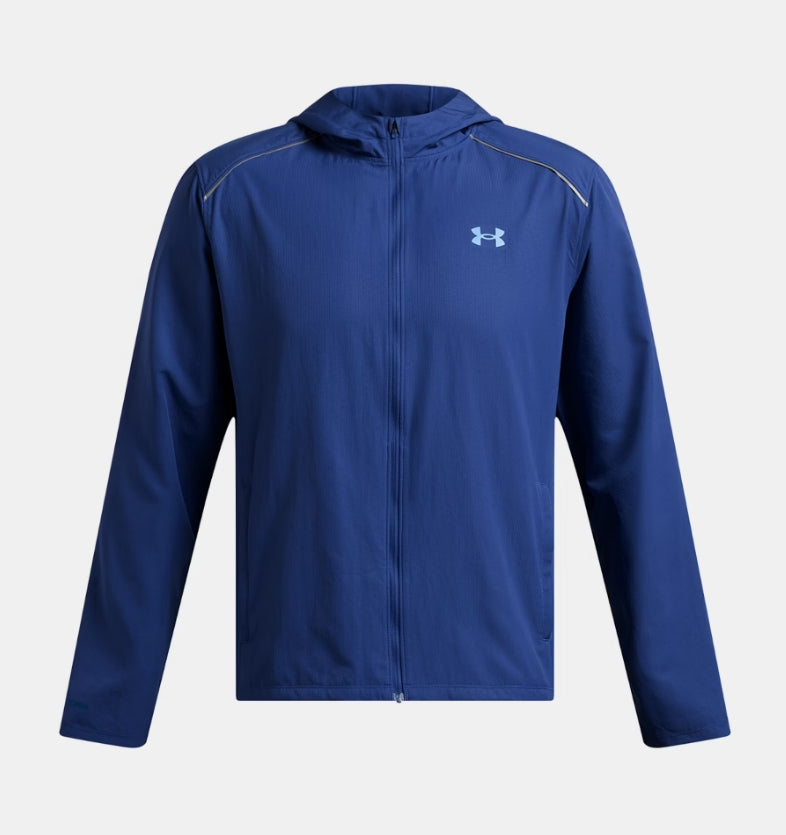 UA Launch Hooded Jacket M Tech Blue