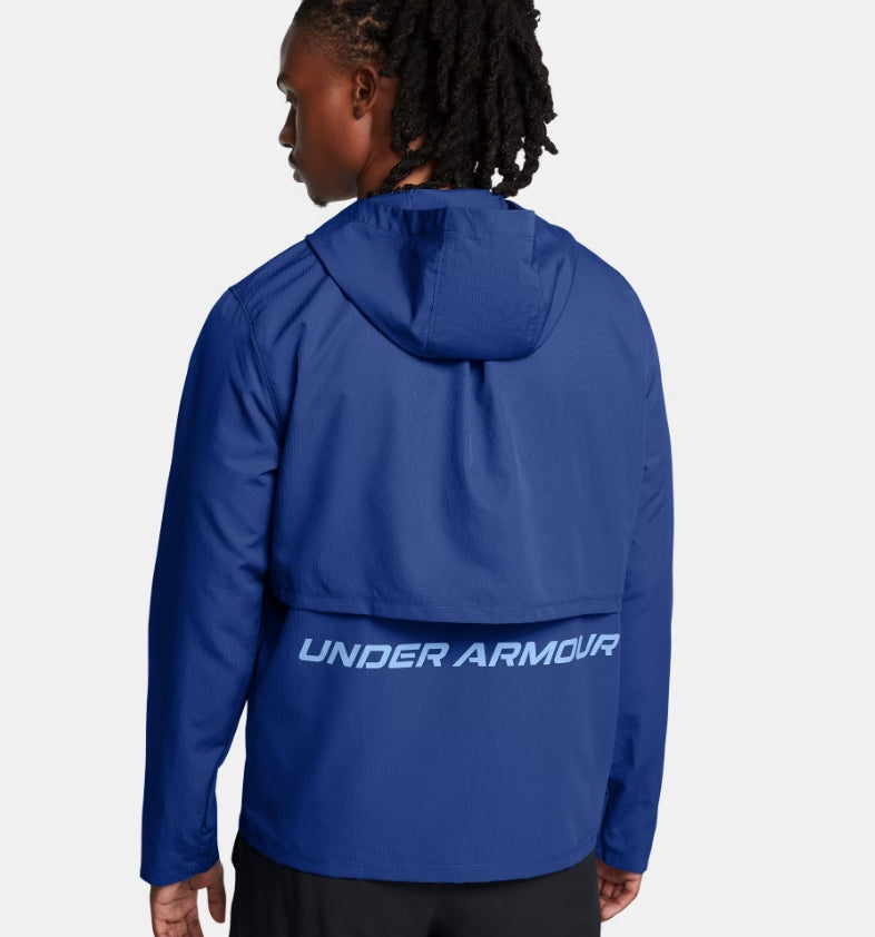 UA Launch Hooded Jacket M Tech Blue