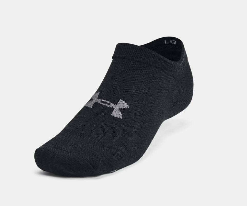 UA Unisex Essential 6-Pack No-Show Socks Black / Castlerock