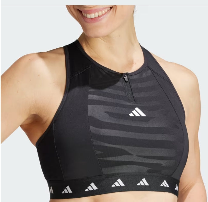 Adidas Powerimpact Medium Support Zip Bra Black