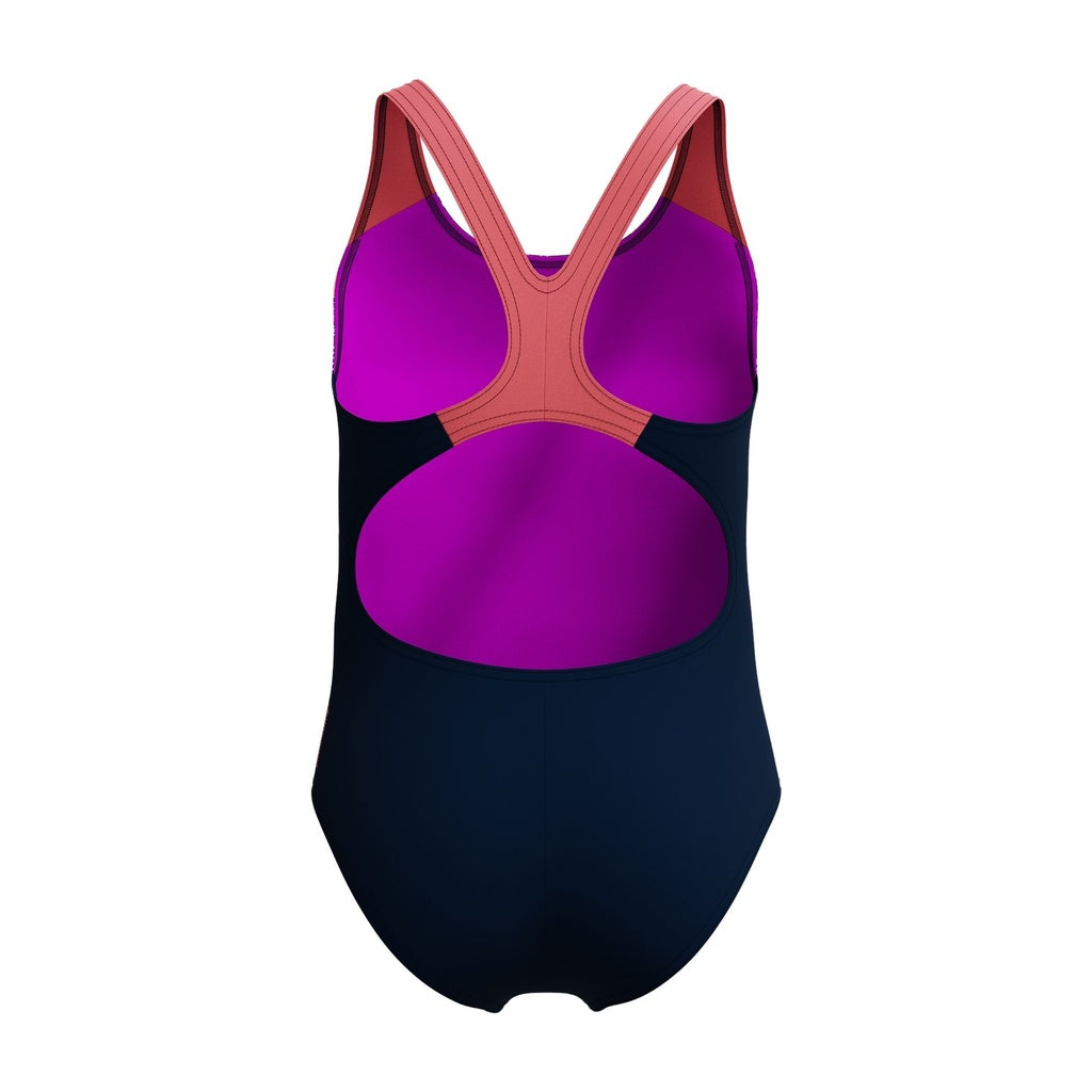 Speedo Digital Placement Splashback Kids Swimsuit Black Purple