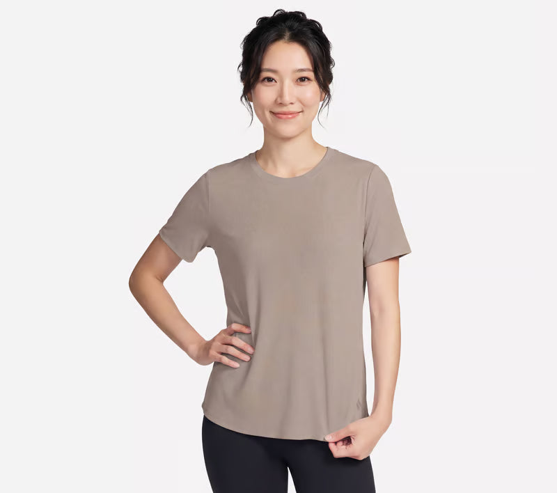 Skechers GO WALK Luxe Rib Tee W Taupe/Brown