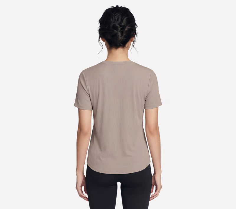 Skechers GO WALK Luxe Rib Tee W Taupe/Brown