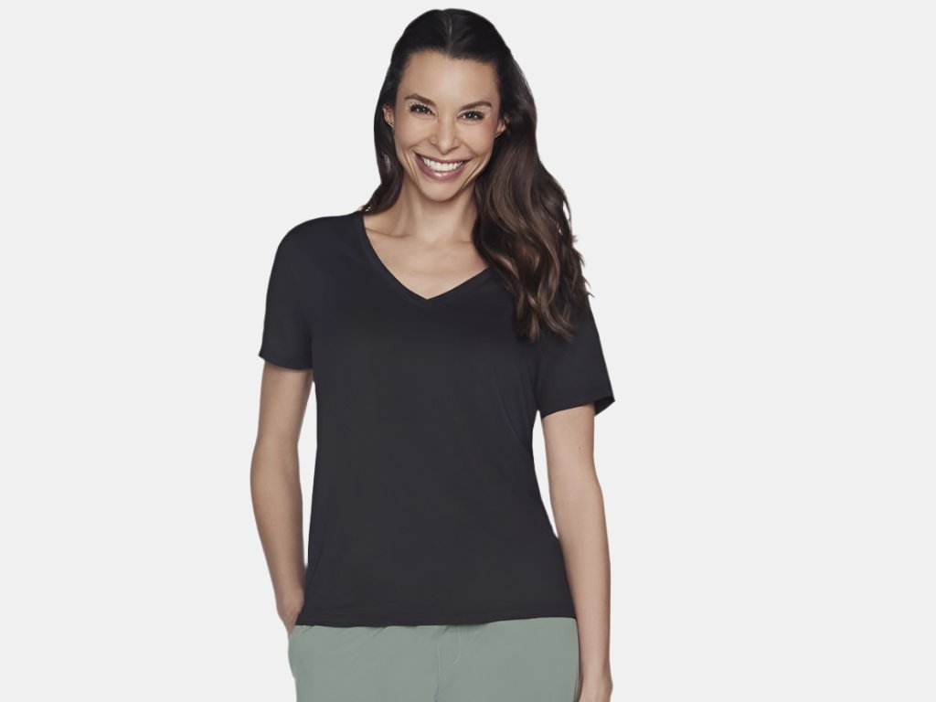 Skechers GO DRI Serene V-Neck Top W Black