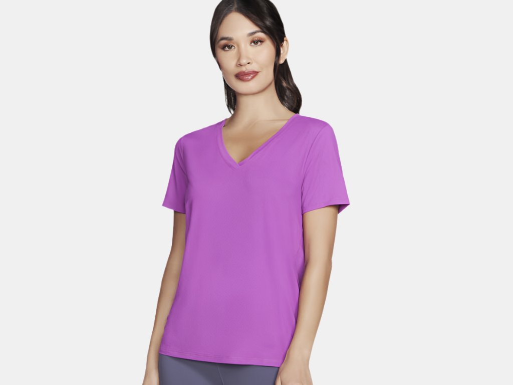 Skechers GO DRI Serene V-Neck T-Shirt W Violet