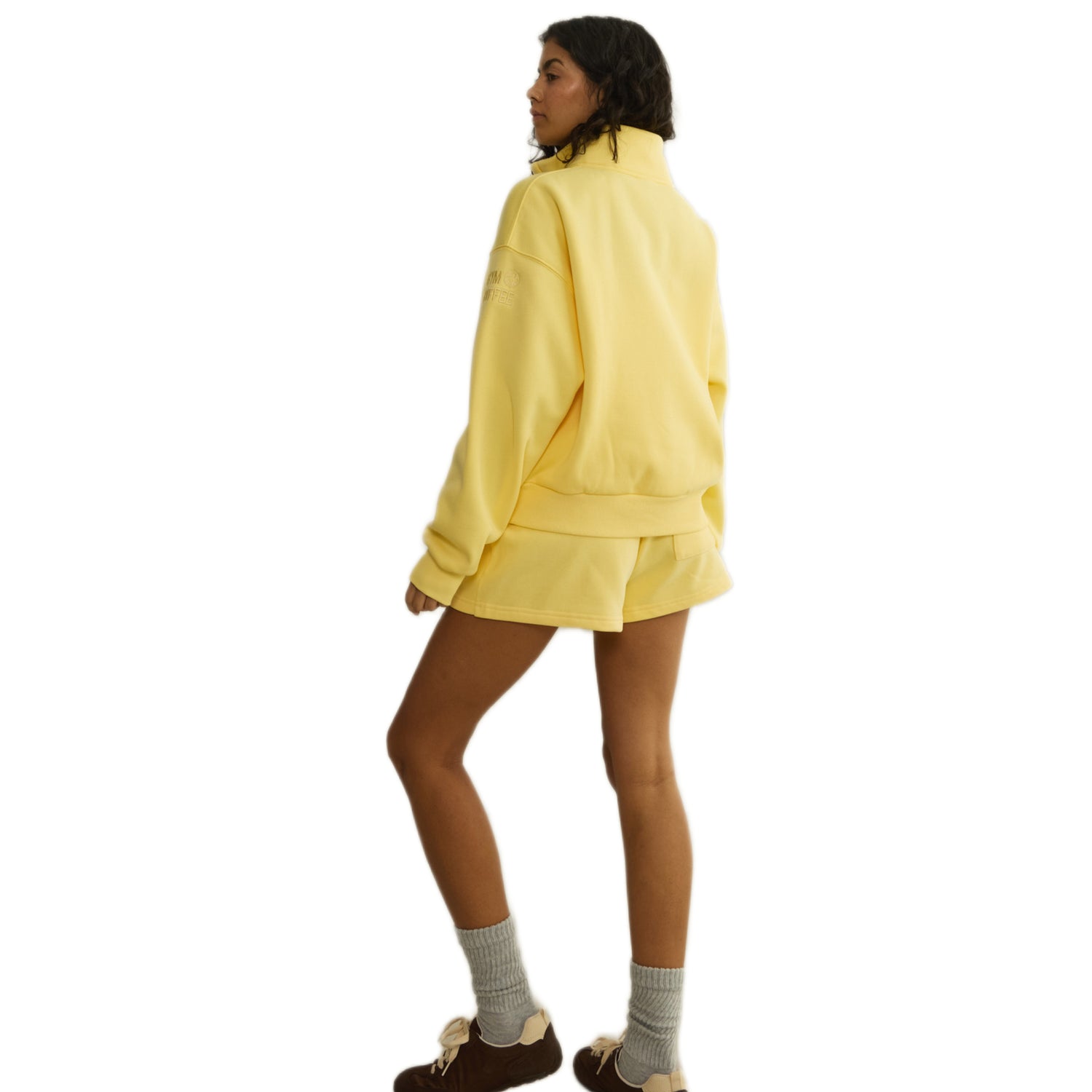 Gym + Coffee Urban Snap Collar Sweatshirt W Lemon Sorbet