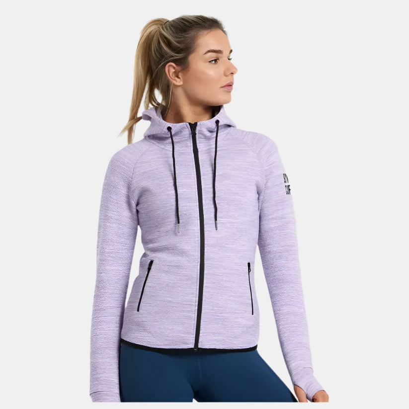 Gym + Coffee Fleck Hoodie W Lilac