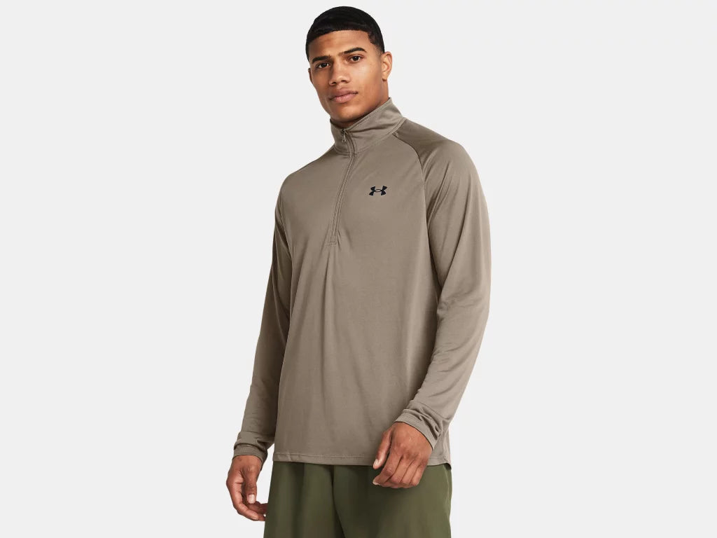 UA Tech™ ½ Zip Long Sleeve M Taupe Dusk