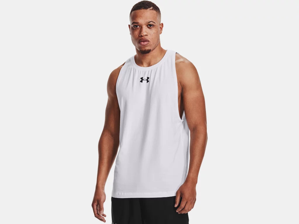 UA Baseline Zone Cotton Tank M White