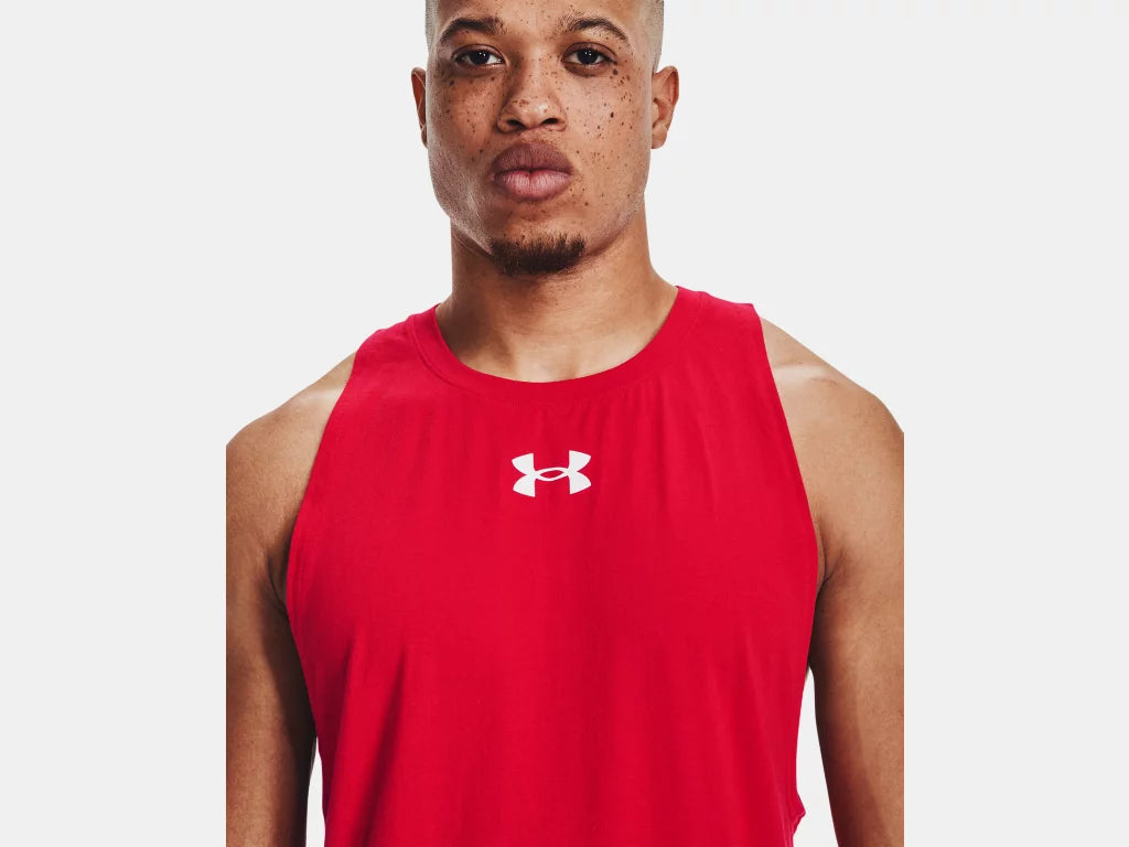 UA Baseline Cotton Tank M Red