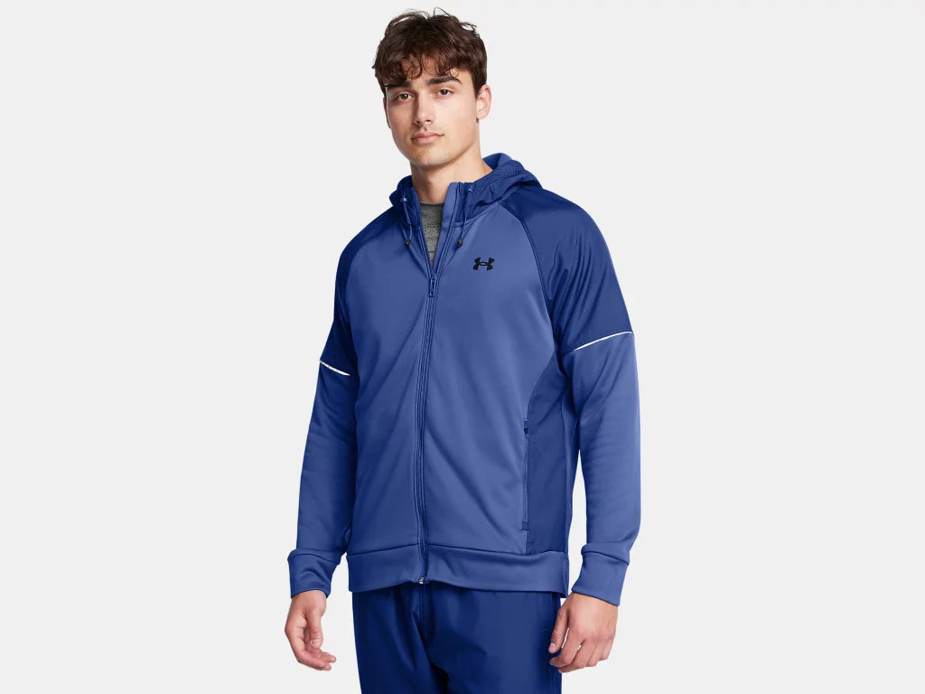 UA Armour Fleece FZ Hoodie M Tech Blue