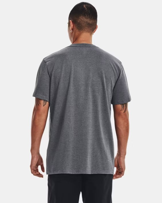 UA Armour Logo Embroidered SS T-Shirt M Pitch Gray