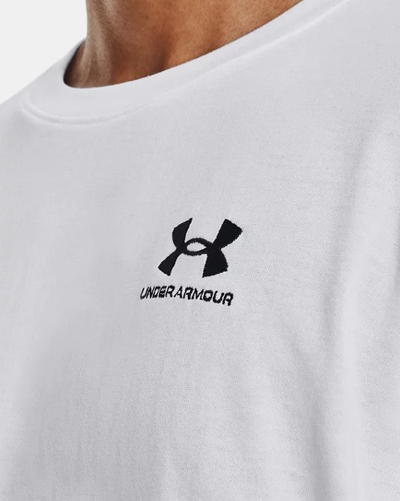 UA Armour Logo Embroidered SS T-Shirt M White