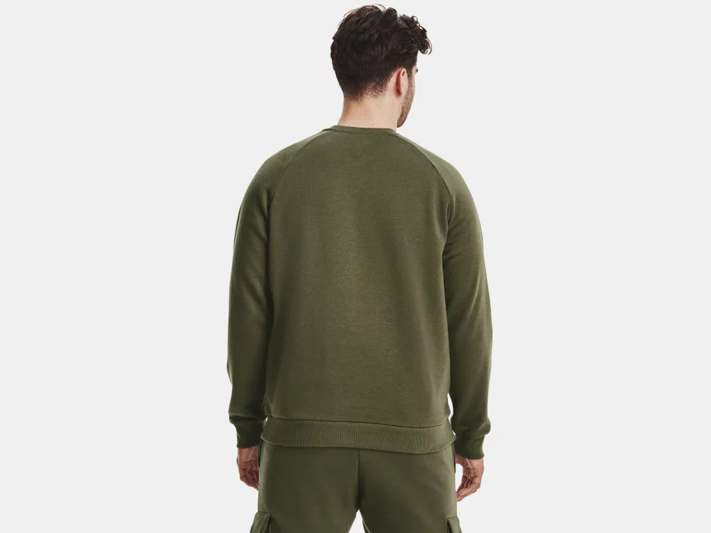 UA Rival Fleece Crew M Marine OD Green