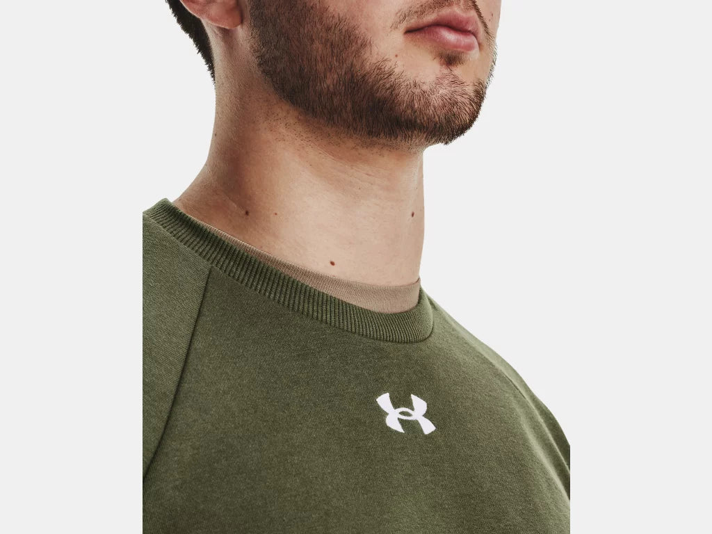 UA Rival Fleece Crew M Marine OD Green