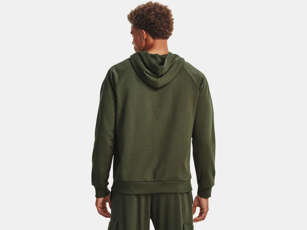 UA Rival Fleece Hoodie M Marine OD Green