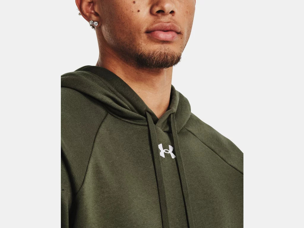 UA Rival Fleece Hoodie M Marine OD Green