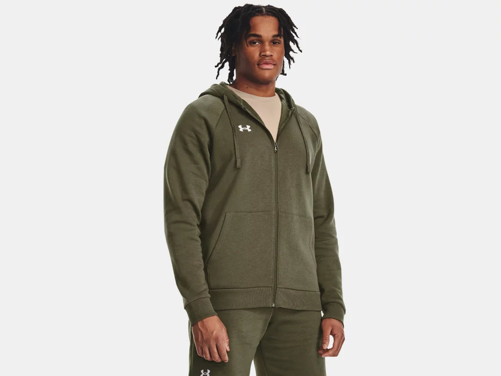 UA Rival Fleece FZ Hoodie M Marine OD Green