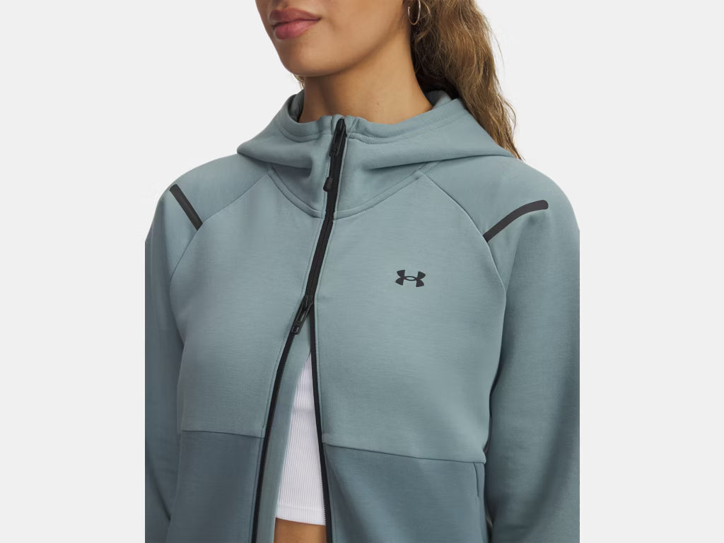UA  Unstoppable Fleece Full-Zip W Serpentine/Blue